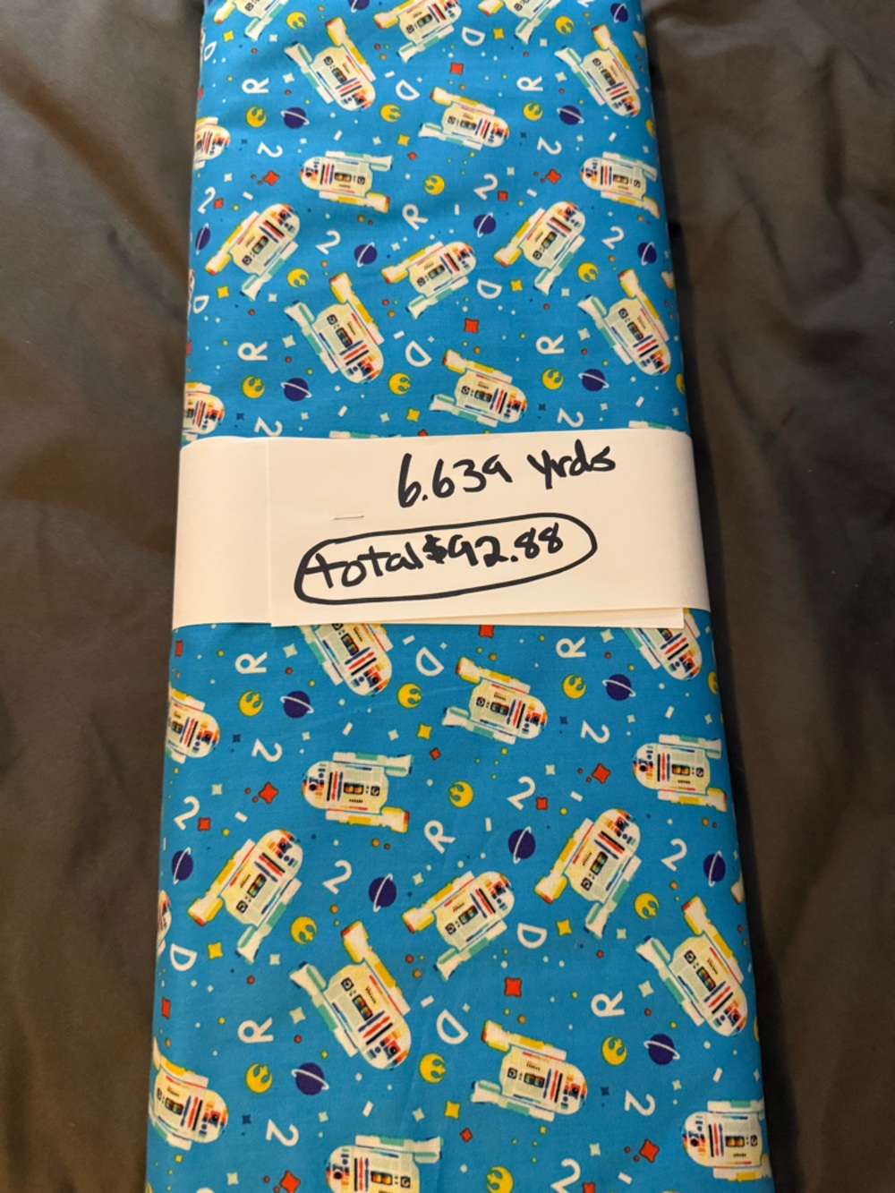 Star Wars Blue R2-D2 Themed Fabric